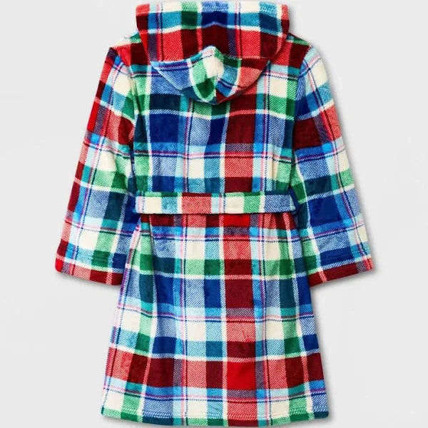 Bata de cuadros para niños - Rojo/Verde/Azul XS